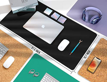 Aothia Office Desk Pad, umweltfreundliches Kork- und PU-Leder-Doppelseiten-Großes Desktop- / Maus-Pad