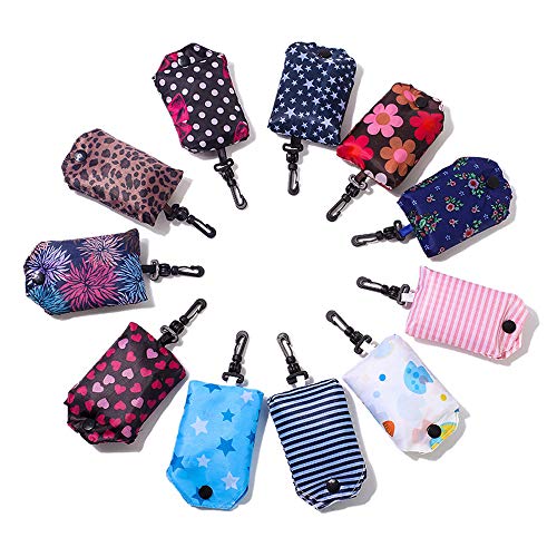 Kaxich Foldable Wiederverwendbare Lebensmittel Einkaufstüten, 6 Pack Umweltfreundliche Reise-Recycle-Einkaufstüten, die in die Tasche passen, wasserdicht und maschinenwaschbar