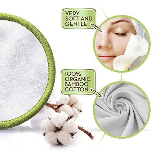 Greenzla Wiederverwendbare Make-up-Entferner-Pads (20 Packungen) | 100% Bio-Bambus