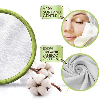 Greenzla Wiederverwendbare Make-up-Entferner-Pads (20 Packungen) | 100% Bio-Bambus
