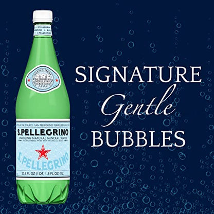 S.Pellegrino Sparkling Natural Mineral Water, 1 ml. Plastikflaschen (Paket von 12)