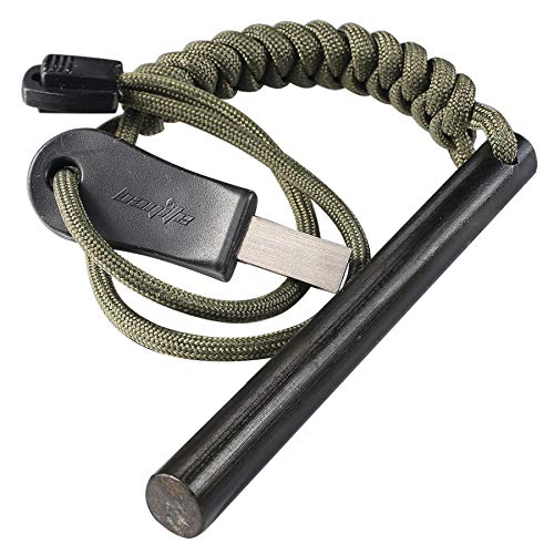 Bayite 10,2 cm Survival Ferrocerium Drilled Flint Fire Starter