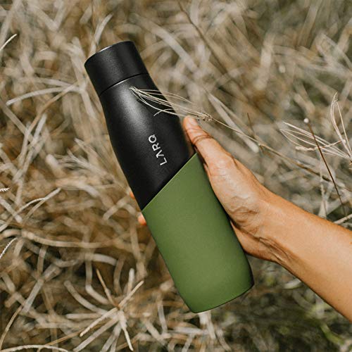 LARQ Flaschenbewegung PureVis - Edelstahl gefilterte Wasserflasche 68 g. - Schwarz / Pinsel
