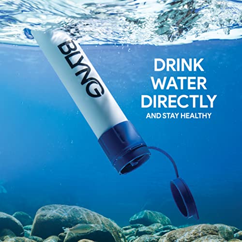 Survival Straw Water Filter - Straw mit Filter für gesundes Trinken - Survival Water Filter Blocks 99,99% Mikroplastik, Wasserfilter Straw zum Wandern, Radfahren, Camping, Survival Straw Water Purifier