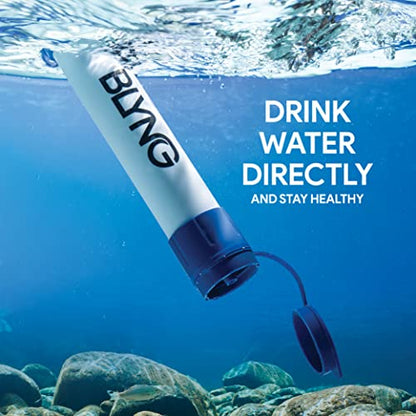 Survival Straw Water Filter - Straw mit Filter für gesundes Trinken - Survival Water Filter Blocks 99,99% Mikroplastik, Wasserfilter Straw zum Wandern, Radfahren, Camping, Survival Straw Water Purifier