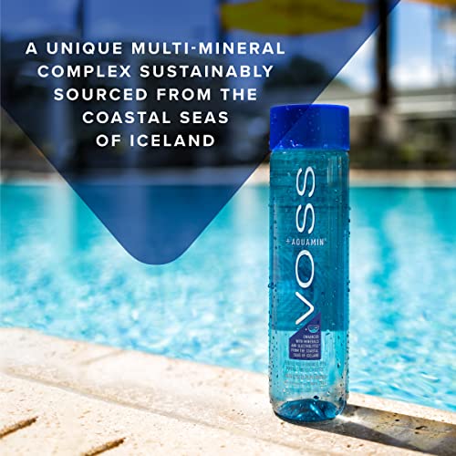 VOSS+ Aquamin - Premium gereinigtes Wasser mit Mineralstoffen und Elektrolyten für optimale Hydration - funktionelles Wasser mit erfrischendem Geschmack - recycelte PET-Flaschen - 850 ml (Paket von 12)