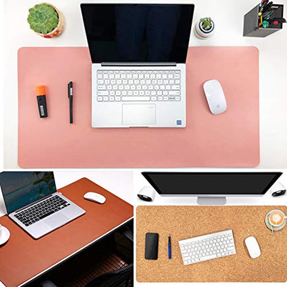 Aothia Office Desk Pad, umweltfreundliches Kork- und PU-Leder-Doppelseiten-Großes Desktop- / Maus-Pad