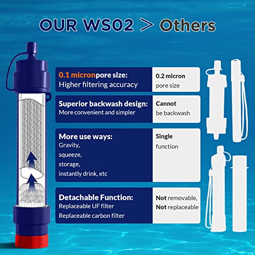 Membranlösungen WS02 Wasserfilter Stroh abnehmbar - 4 Packung