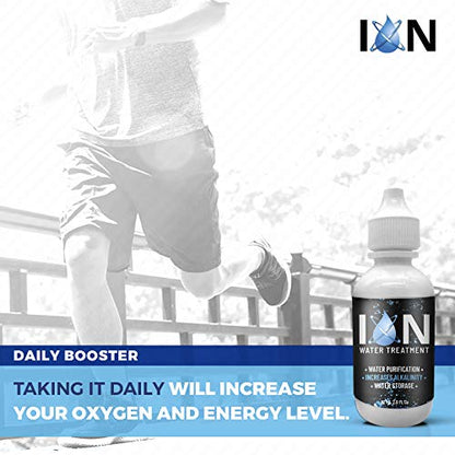 ION Alkalisches Wasser Tropfen pH-Booster | 7+ Jahre Wasserlagerung Behandlung & Reinigung Tropfen für das Trinken
