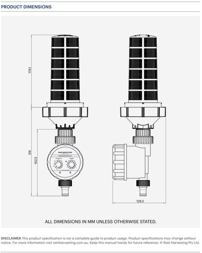 Rain Harvesting First Flush Diverter Erweitertes Ventil