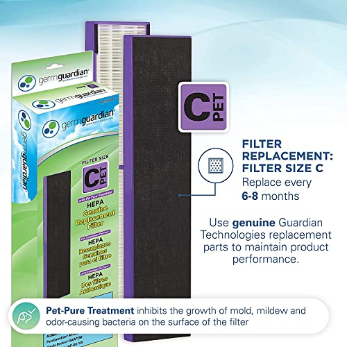 Germ Guardian AC5250PT 28 '3-in-1 True HEPA Filter Luftreiniger für Haus und Haustiere, Große Räume, UV-C Sanitizer, Filter Allergien, Rauch, Staub, Dander, & Gerüche, 5-Yr Wty, GermGuardian, Grau'
