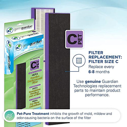 Germ Guardian AC5250PT 28 '3-in-1 True HEPA Filter Luftreiniger für Haus und Haustiere, Große Räume, UV-C Sanitizer, Filter Allergien, Rauch, Staub, Dander, & Gerüche, 5-Yr Wty, GermGuardian, Grau'