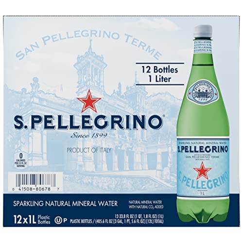 S.Pellegrino Sparkling Natural Mineral Water, 1 ml. Plastikflaschen (Paket von 12)