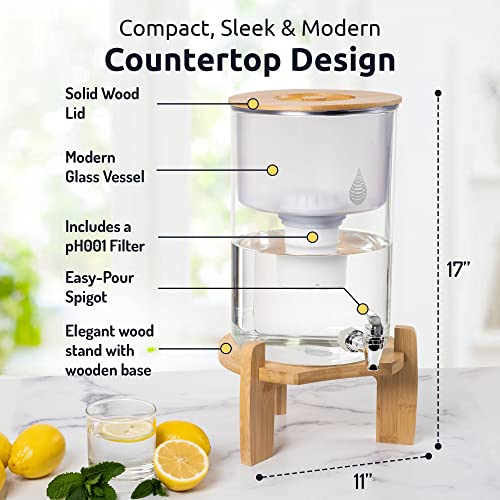 pH-Recharge Glas Alkalische Wasserfilter Dispenser | Countertop Wasserfiltersystem