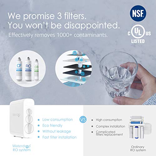 Wassertropfen RO Reverse Osmose Trinkwasser Filtrationssystem