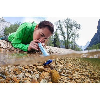 LifeStraw Persönlicher Wasserfilter für Wandern, Camping, Reisen und Notfallvorsorge, 1 Pack, Blau
