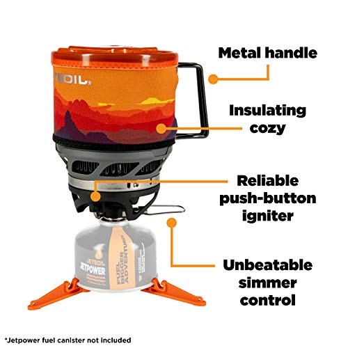 Jetboil MiniMo Camping und Backpacking Herd Kochsystem, Sunset Orange