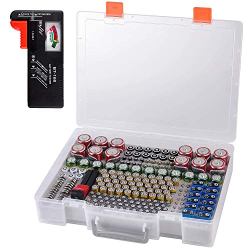 Batterien Speicher Container Organizer Box Case mit Tester Checker
