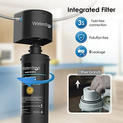 Wassertropfen 10UA unter Senke Wasserfiltersystem