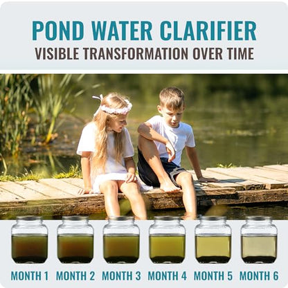 Teich Clear Water Treatment - 16 Packung für 8 Monate Teichreiniger Versorgung - Teichklärer