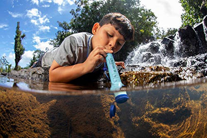 LifeStraw Persönlicher Wasserfilter für Wandern, Camping, Reisen und Notfallvorsorge, 1 Pack, Blau