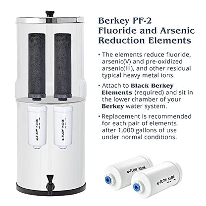 Vier Black Berkey (BB9) Ersatzfilter und vier Berkey Fluorid Wasserfilter (PF2)