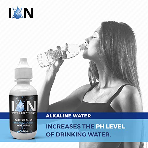 ION Alkalisches Wasser Tropfen pH-Booster | 7+ Jahre Wasserlagerung Behandlung & Reinigung Tropfen für das Trinken