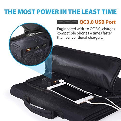 Rockpals 100W Faltbares Solarpanel-Ladegerät für Suaoki Portable Generator mit 3 USB-Anschlüssen