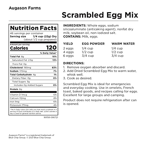 Augason Farms Scrambled Egg Mix 0,91 kg. 113 g.