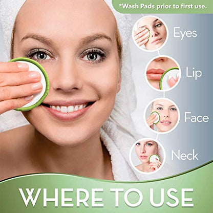 Greenzla Wiederverwendbare Make-up-Entferner-Pads (20 Packungen) | 100% Bio-Bambus