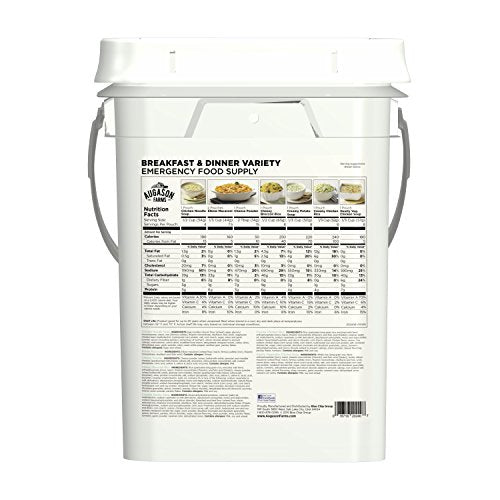 Augason Farms Frühstück und Abendessen Variety Pail Notfall Lebensmittelversorgung täglich Mahlzeiten 4 Gallonen Pail