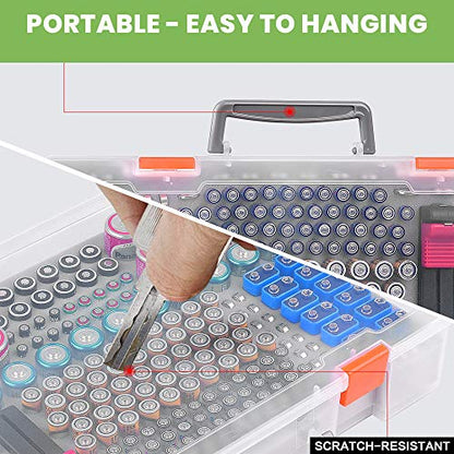 Batterien Speicher Container Organizer Box Case mit Tester Checker
