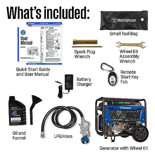 Westinghouse 12500 Watt Dual Fuel Home Backup Portable Generator Gas und Propan betrieben