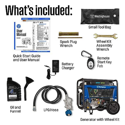 Westinghouse 12500 Watt Dual Fuel Home Backup Portable Generator Gas und Propan betrieben