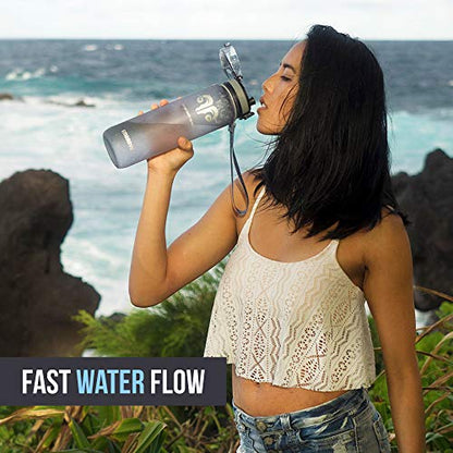 Embrava Best Sports Water Bottle - 907 g Large - Schneller Fluss, Flip Top Leak Proof Lid w / One Click Open - Nicht giftiges BPA frei & umweltfreundlich Tritan Co-Polyester Kunststoff