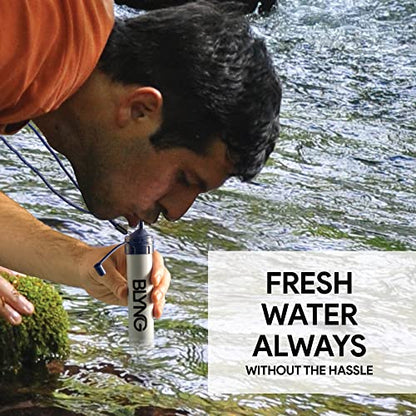 Survival Straw Water Filter - Straw mit Filter für gesundes Trinken - Survival Water Filter Blocks 99,99% Mikroplastik, Wasserfilter Straw zum Wandern, Radfahren, Camping, Survival Straw Water Purifier