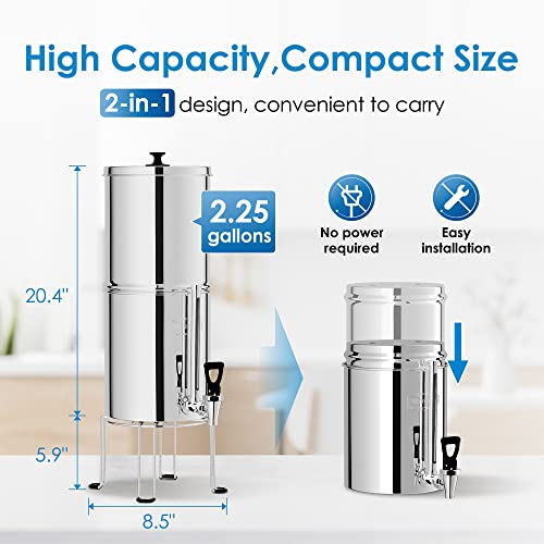 Wassertropfen-Wasserfiltersystem mit Schwerkraft — 2,25G King Tank Serie