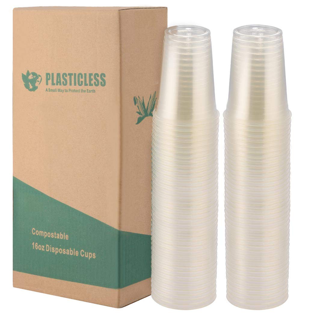 50 Count Eco Friendly Clear 454 g. PLA Cups mit Lids