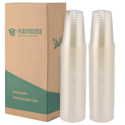 50 Count Eco Friendly Clear 454 g. PLA Cups mit Lids