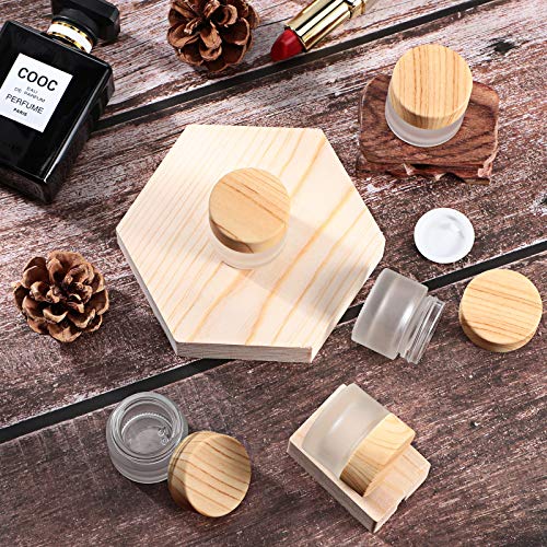 10 Stück Glas Kosmetik-Probe Gläser mit Bambus-Holz lecksicher Lids