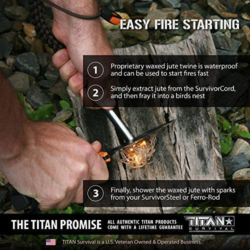 Titan Paracord 281,23 kg SurvivorCord | 100 FEET, DRAGONSCALE