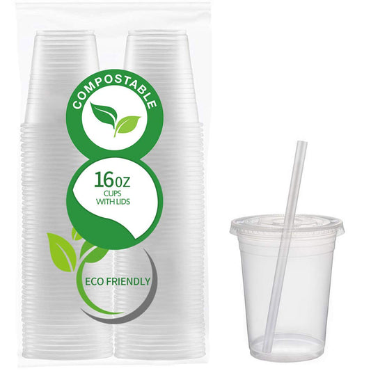 50 Count Eco Friendly Clear 454 g. PLA Cups mit Lids