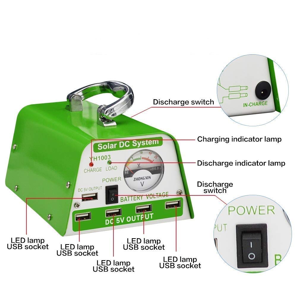 GVSHINE Solar Panel Lighting Kit, Solar Home DC System Kit für den Notfall