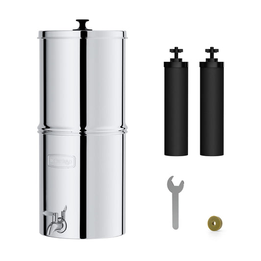 Waterdrop King Tank Gravity-gefüttertes Wasserfiltersystem mit 2 Schwarzkohlefiltern und Metallspigot