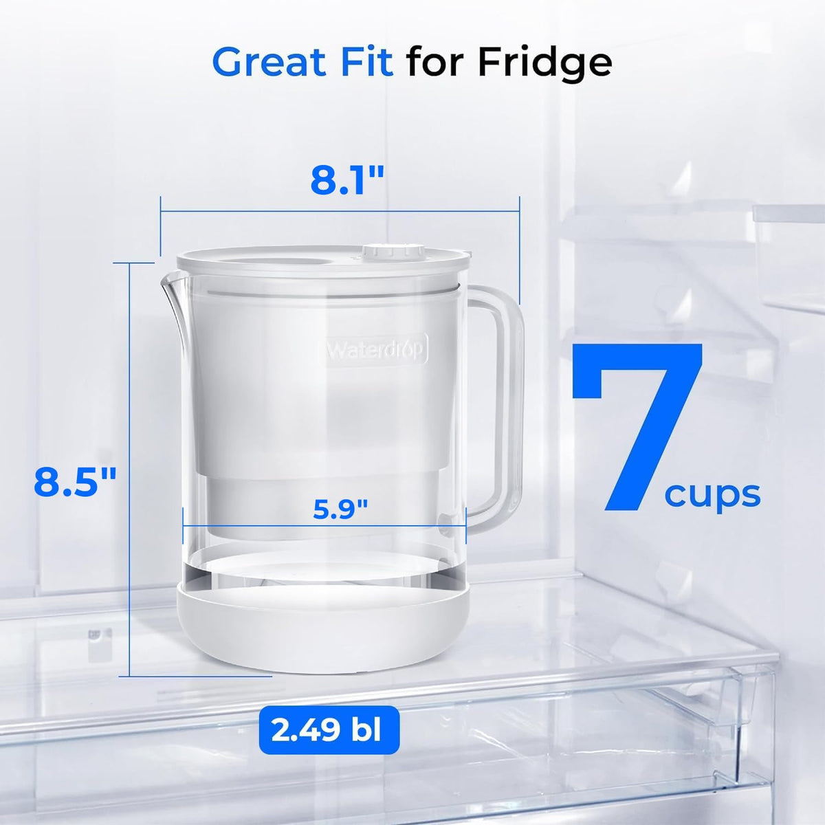 Wassertropfenglas-Wasserfilter-Pitcher