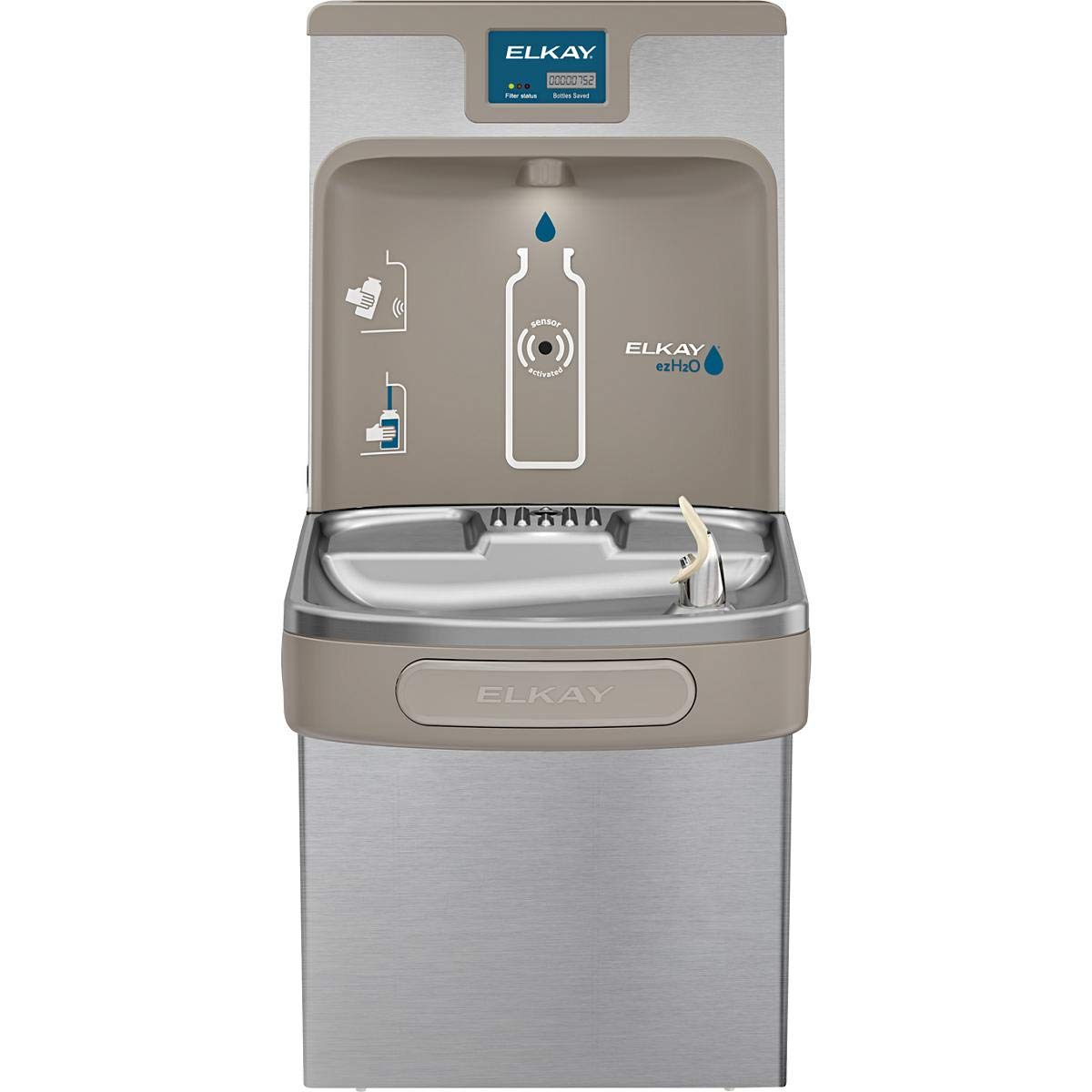 Elkay LZS8WSSP verbesserte EZH2O-Flaschenfüllstation & Single ADA Cooler, gefiltert 8 GPH rostfrei