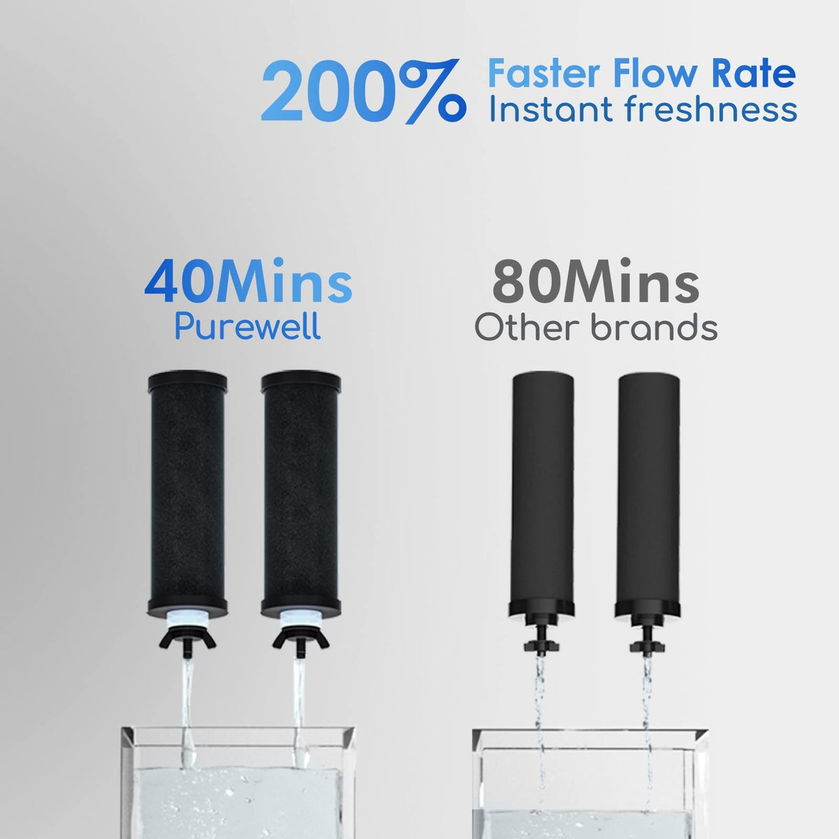 Purewell 2.25G Schwerkraftwasserfiltersystem mit Wasserstandfenster