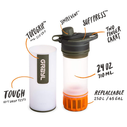 GRAYL Geopress 68 g Wasserreiniger für globales Reisen, Backpacking, Wandern und Überleben