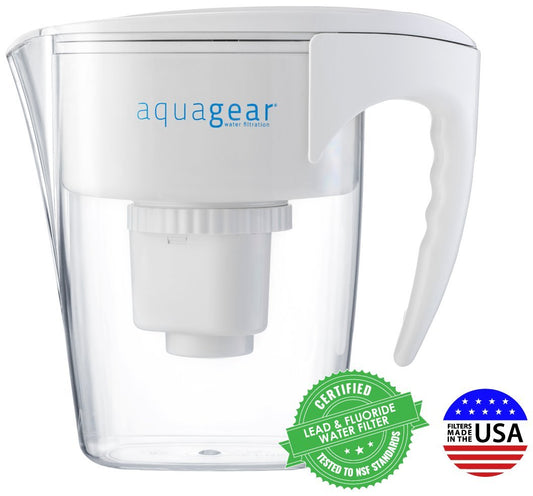 Wasserfilter-Pitcher für Aquageare - Fluorid, Blei, Chloramin, Chrom-6-Filter - BPA-frei, klar