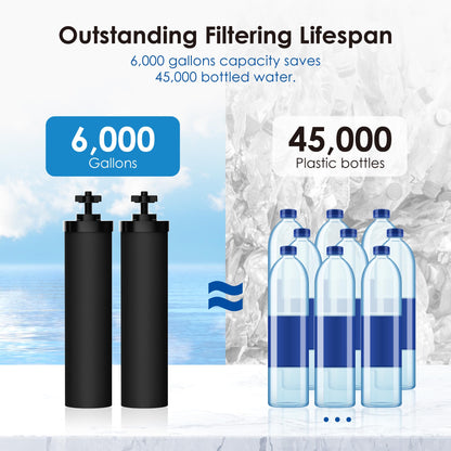 Waterdrop NSF/ANSI 42&372 Zertifizierter Wasserfilter, Ersatz für Berkey® BB9-2®, ProOne® oder Alexapure® und Waterdrop King Tank Series, (Paket von 2)
